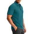 thumbnail image 4 of KeShDi Summer Tshirts Shirts for Men Colorblock Short Sleeve Shirt In Breathable Fabric with Classic Collar Green S, 4 of 7
