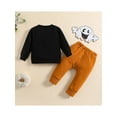 thumbnail image 5 of Baby Boys Halloween Pants Outfits Set 3 6 12 18 24 Month 3 Years Long Sleeve Crew Neck Letters/Skeleton Print T-shirt with Pants, 5 of 10