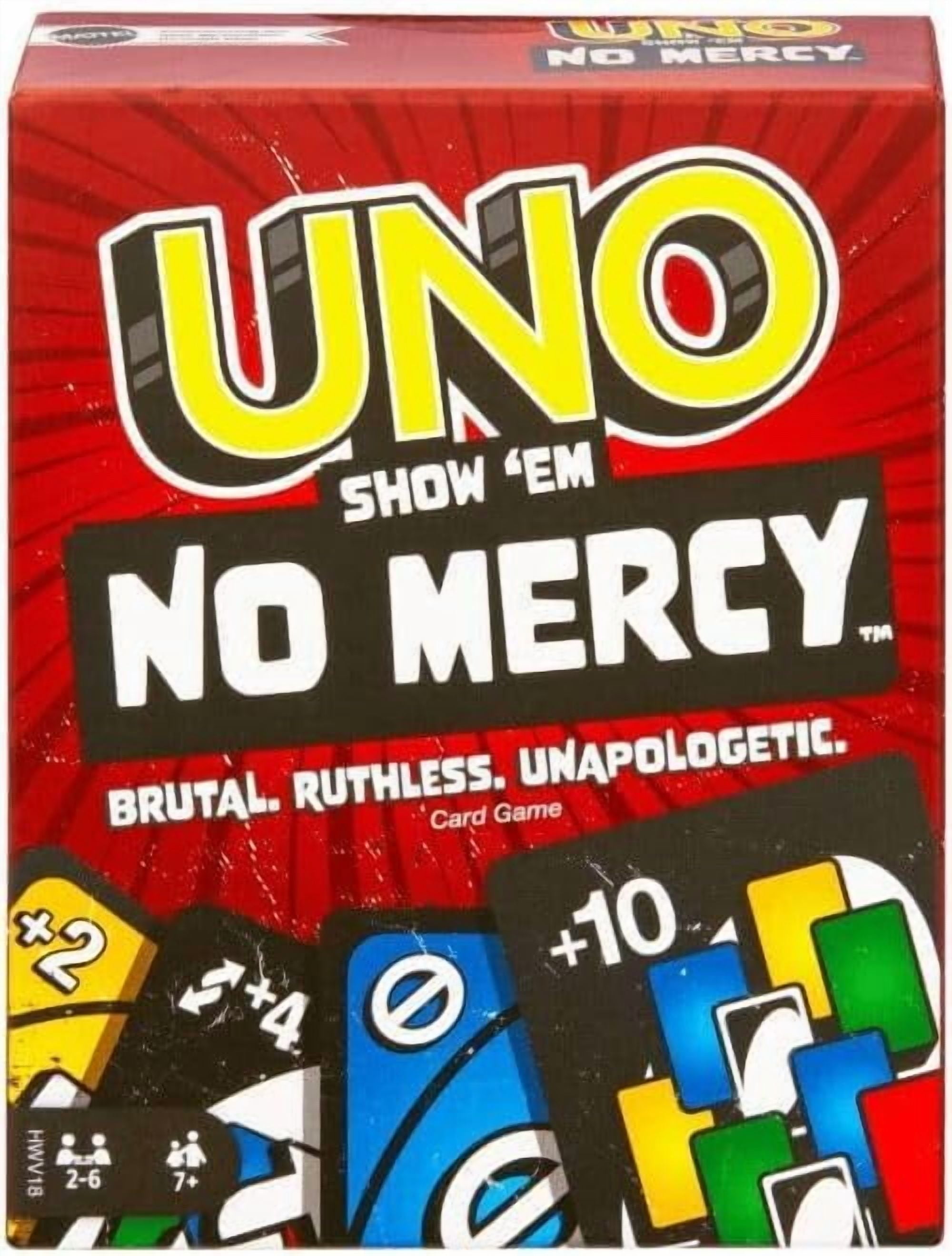 Mattel Uno No Mercy, Flip and Dos Card Game, Combo Pack of 3
