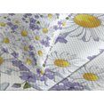 thumbnail image 3 of Ambesonne Floral Quilted Bedspread Set 3 Pcs, Blossoming Wild Flowers, King Size, White Yellow Purple, 3 of 4