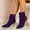 Purple, variant on Women's Sexy Slouchy Faux Suede Ankle Booties, 2.95in Gold Stiletto Heel Pointed Toe Dress Boots for Fall Winter Casual & Formal Wear
