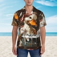 thumbnail image 2 of Sikiie Cartoon Scottish Duck Print Men's Hawaiian Shirt, Summer Beach Button Pocket Short Sleeve T-Shirt,Medium, 2 of 7