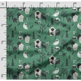 thumbnail image 2 of Soimoi Halloween Print, Silk Fabric, Decor Sewing Fabric by The Yard 42 Inch Wide,Decorative Fabric for Shirts Suits Ties, Green, 2 of 5