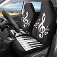 thumbnail image 2 of Xoenoiee Black Music Notes Piano Print 2 Pieece Car Front Seat Covers Dust Resistant Comfortable Auto Seats Cushion Seat Protector Covers, Universal Fit, 2 of 6