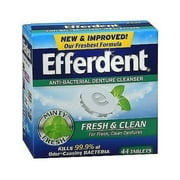 Efferdent Plus Mint Anti-Bacterial Minty Clean Denture Cleanser, 44ct