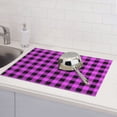 thumbnail image 6 of Yiaed Purple Black Buffalo Plaid Print Highly Absorbent Microfiber Kitchen Counter Mat, Dish Drying Pad for Dishes, Utensils, Pots and Pans, Large 18" x 24", 6 of 7