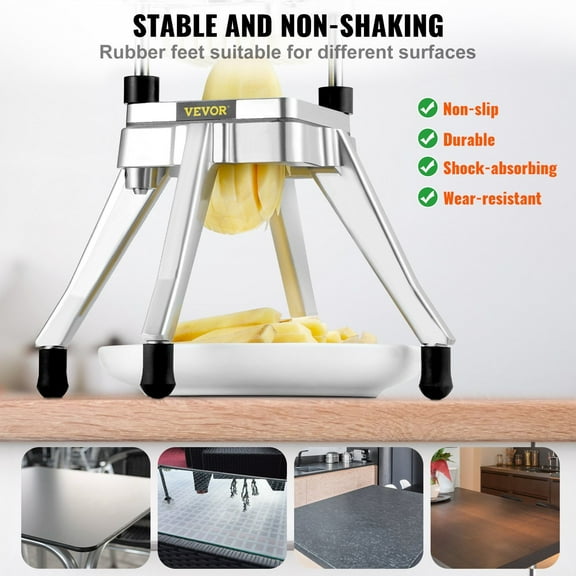 Kattex Heavy Duty Commercial Vegetable Fruit Chopper - 1/4" Blade Professional Food Dicer, Onion Slicer, French Fry Cutter for Tomato, Peppers, Potato, Mushroom - Stainless Steel