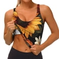 thumbnail image 3 of Sikiie Sunflower Floral Butterfly Sports Bra for Women, Sports Bra Athletic Running Sports Bra, Workout Bra, Yoga Bra-X-Large, 3 of 8