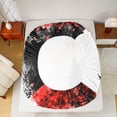 thumbnail image 5 of Homewish Ukiyoe Style Twin Sheet Sets,Jalan Samurai Twin Fitted Sheet,Red Maple Laves Flat Sheet For Men Women,Super Cozy Room Decor,3-Piece, 5 of 7