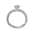 thumbnail image 2 of 1.35 T.C.W Brilliant Marquise Cut Natural Diamond Latest Design Solitiare with Accents Engagement Ring for Women Solid 18K White Gold Size 3, 2 of 6