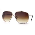 thumbnail image 4 of Mens Rectangular Rimless Racer Perforated Side Visor Metal Sunglasses Gold - Gradient Brown, 4 of 8