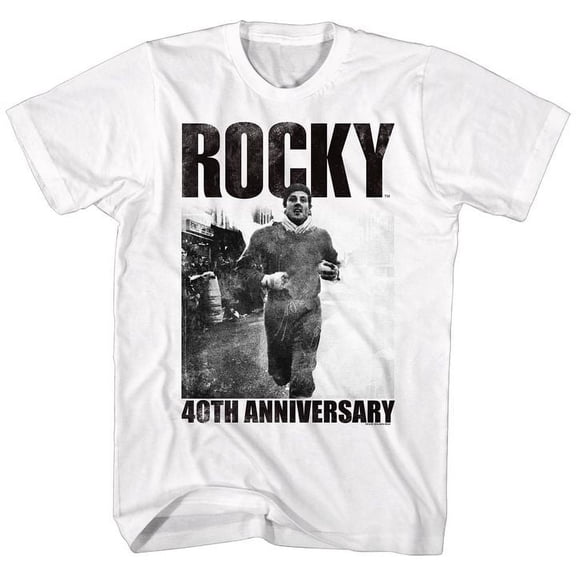 Rocky 40th White Adult T-Shirt 4Xl