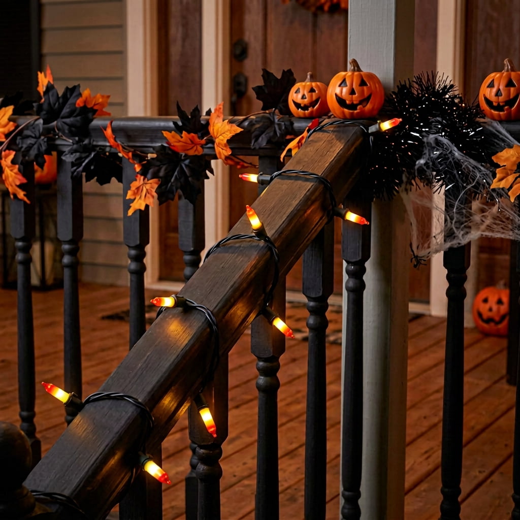 Indoor/Outdoor 50-Count LED Double String Lights, Orange and Yellow, 9.5', Halloween by Way To Celebrate