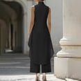thumbnail image 6 of IUYRTFE Women's Sleeveless Mock Neck Layered Asymmetrical Top and Wide Leg Pants Set 2 Piece Casual Outfit, 6 of 6