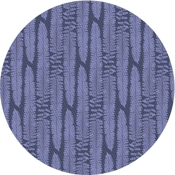 Ahgly Company Machine Washable Indoor Round Transitional Deep Periwinkle Purple Area Rugs, 3' Round