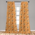 thumbnail image 5 of Ambesonne Tan and Brown Curtains, Ottoman Garden, Pair of 28"x63", Orange Tan Brown, 5 of 5