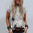 thumbnail image 6 of Gaecuw Womens Summer Tops Tops Blouses Short Sleeve T Shirts Regular Fit Pullover Tees T-Shirts Dandelion Print Tops Crew Neck Blouses Casual T Shirts Durable Soft Lightweight Breathable Tees Tops, 6 of 6