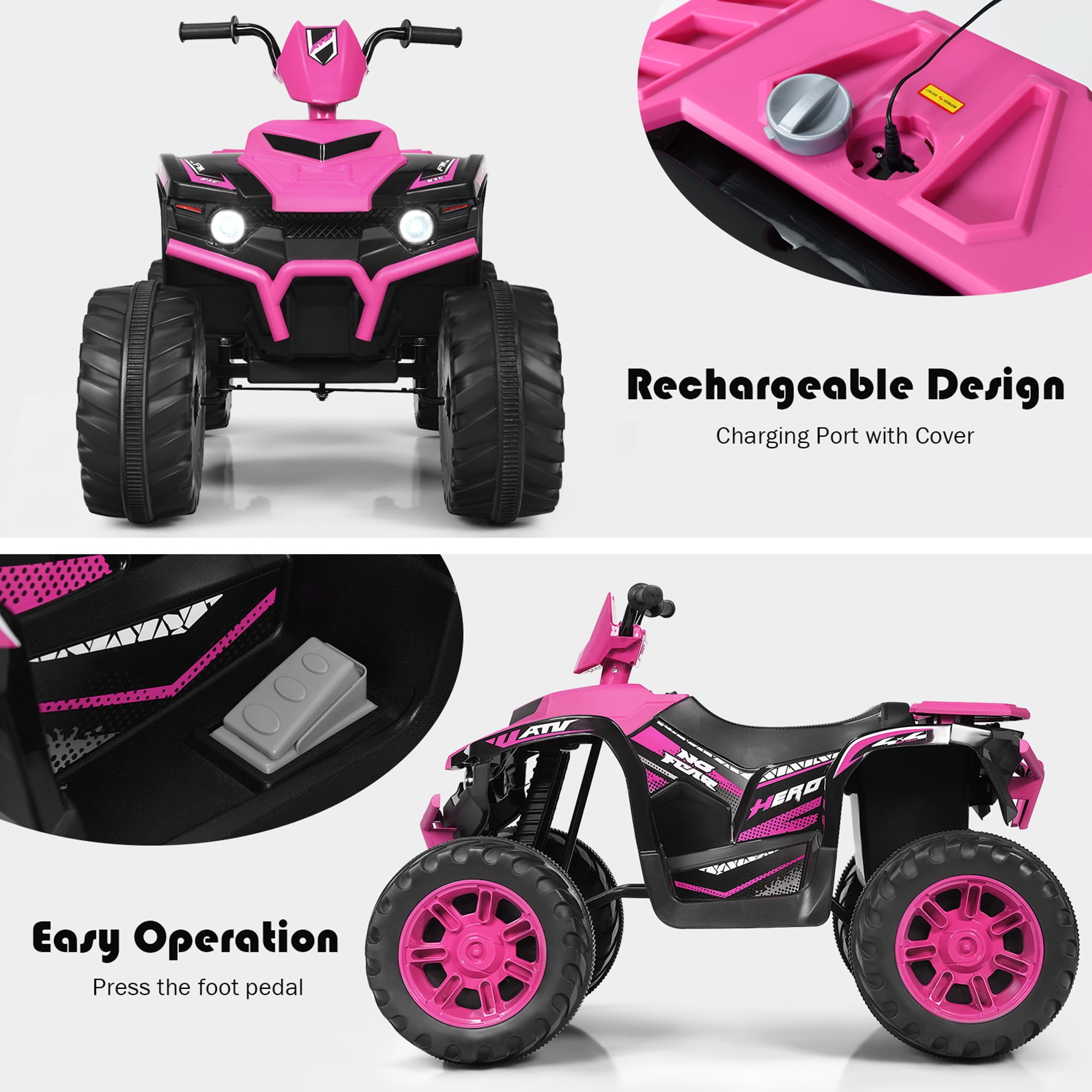 Gymax 12V Four Power Motorized Kids Ride On Car ATV Quad Gymax 12V Four Power Motorized Kids Ride On Car ATV Quad