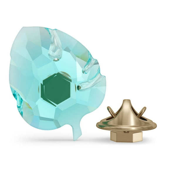 Swarovski Jungle Beats Small Blue Leaf Magnet Brooch/Pin, Blue-5572155