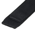 thumbnail image 6 of Luxury Men Plain Woven Tie Solid Knitted Skinny , Length 146cm, Black, 6 of 7
