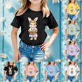 thumbnail image 4 of Easter Bunny Shirt Bunny Print Short Sleeve Shirt Christian Girls Toddler Girls T-Shirt 6-7, 4 of 4