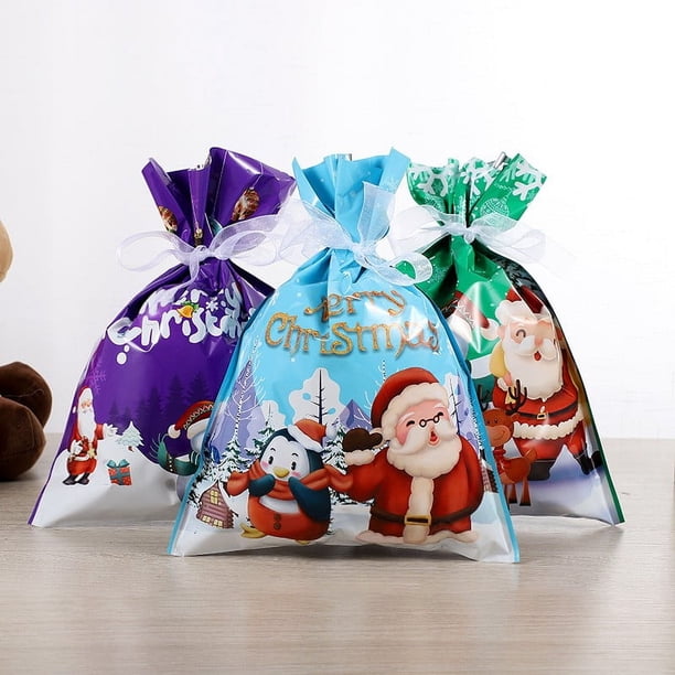 Lote De 29 Bolsas Navideñas Con Cordón - Tamaños Variados Para Regalos (Gift Mate)