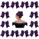 thumbnail image 1 of Oaoleer 12 lazos para el pelo con purpurina grande de 7 pulgadas, banda elástica hecha a mano para porristas, adolescentes, niñas, deportes universitarios (púrpura), 1 of 5
