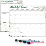 CUHIOY Dry Erase Calendar Weekly for Fridge Wall Any Smooth Surface, Uses Microsuction Tech Like Magnetic, Weekly
