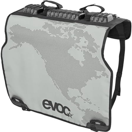 EVOC Tailgate PAD Duo for Bike Transport in The Pickup (Bike Carrier Without Trailer Coupling, Fixation of 2 Bikes, Access to Tailgate Lever, Bike & Tailgate Protection), Stone Grey