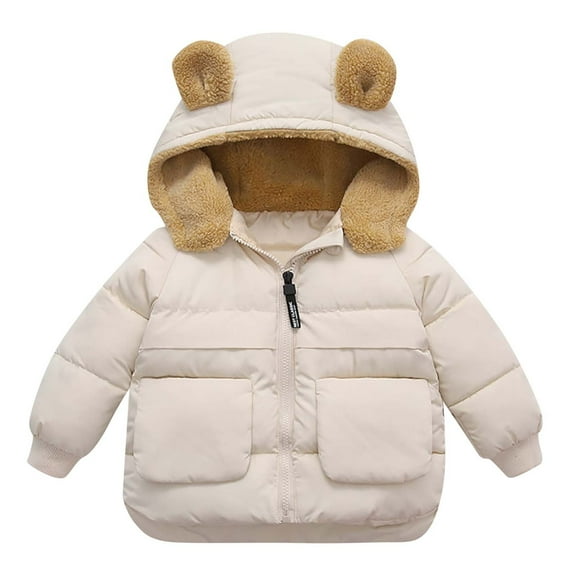 3 Years Girls Jacket Winter Baby Girls Boys Down Cotton Thick Hooded Coat Warm Jacket New Fall Jackets Winter Outerwear White 1-2T