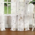 thumbnail image 3 of Martha Stewart Martha's Garden Print 37"x84", Semi Sheer Curtain, Panel Pair Poletop, Gold, 3 of 5
