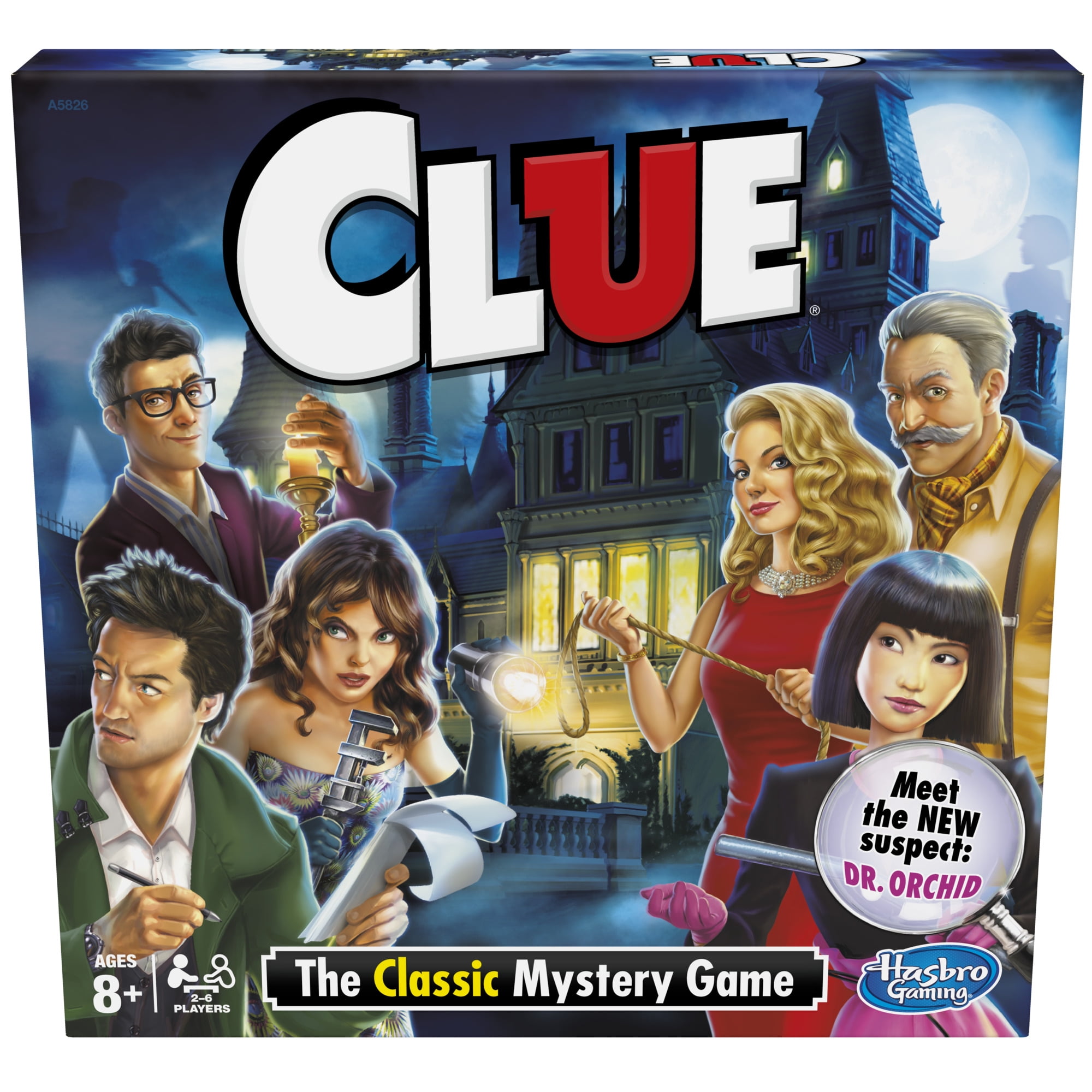 Clue Classic Mystery Board Game for Kids & Adults, Family Game for 2-6 Players, Ages 8+