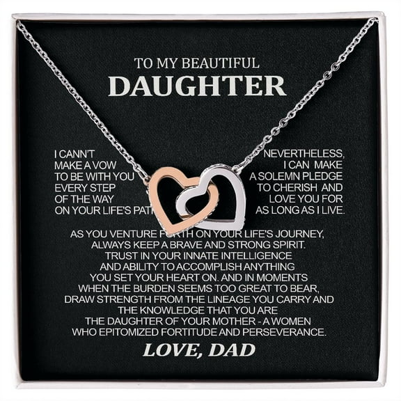 To My Beautiful daughter Necklace, daughter Gift from Dad Birthday Graduation Gift, Christmas Gift for Her, Happy Graduation 2023