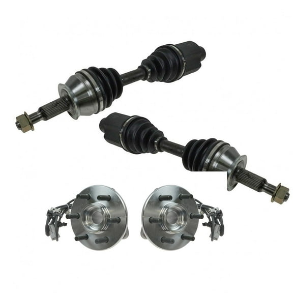 TRQ Front CV Axle Shafts & Wheel Hub Bearing Assemblies 4pc for Dakota Durango CSA64085