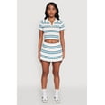 thumbnail image 2 of Womens Daisy Classic Fit Striped Cropped Polo Shirt, 2 of 5
