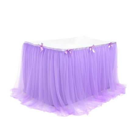

XIEZD 280x76cm Wedding Party Tutu Tulle Table Skirt Tableware Cloth Baby Shower Party Home Decor Table Skirting Birthday Party