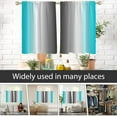 thumbnail image 4 of Turquoise Window Curtains for Kitchen Teal and Grey Black Aqua White Ombre Gray Small Short Home Living Room Bedroom Bathroom Drapes Treatment Tiers Fabric 1 Pair, 27.5" W x 39" L, Gradient, 4 of 6