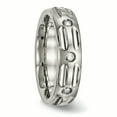 thumbnail image 4 of Bague Rainurée Polie Titane CZ Taille 11.5, 4 of 6