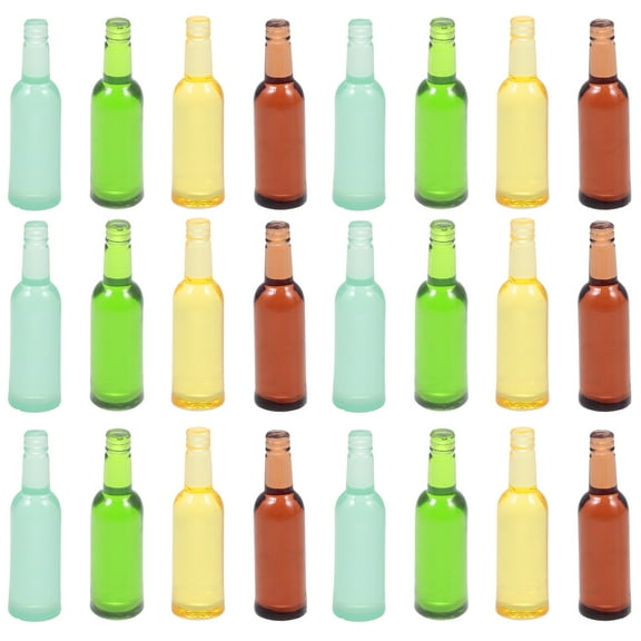 OUNONA 24Pcs Party Decoration Bottles in Brown for DIY Accessory Home Decor
