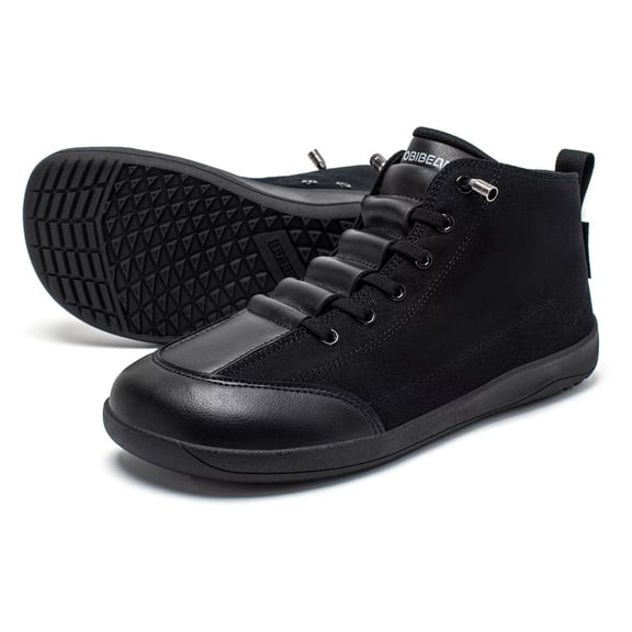 HOBIBEAR Women's Canvas Barefoot Boots: Zero-Drop, Wide-Width, Mid-Top Breathable Walking Footwear