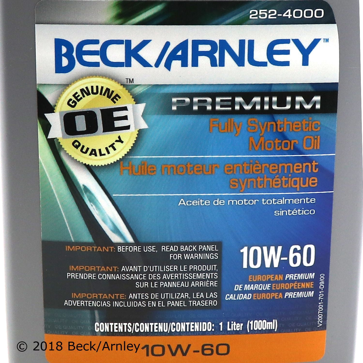 Beck/Arnley BECKARNLEY 252-4000 SAE 10W-60 Motor Oil