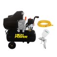 thumbnail image 1 of Compresor de Aire 25 Litros High Power Pistola Gravedad OAKPG-3545 Manguera HIGMAN-1405, 1 of 4