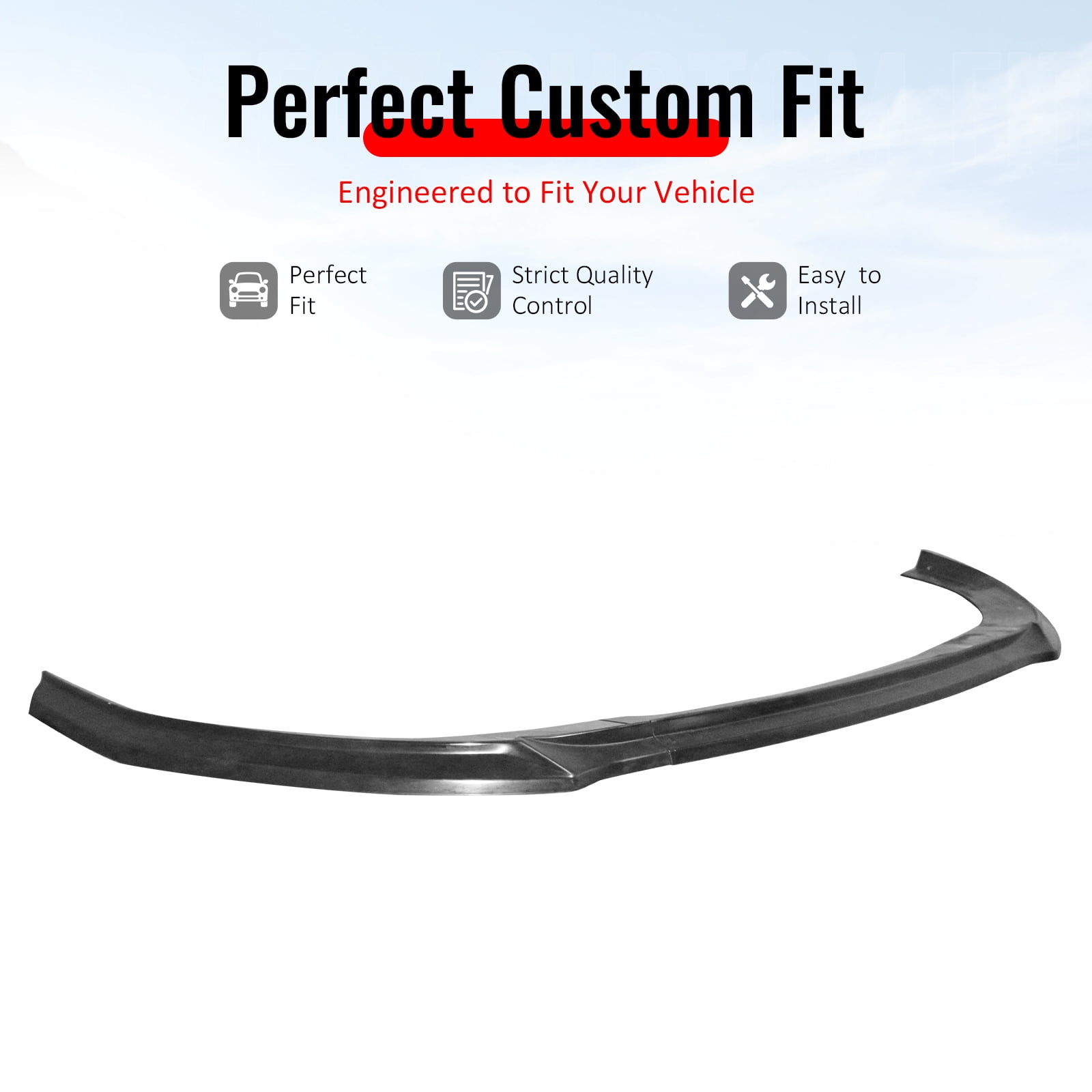 Ikon Motorsports Front Bumper Lip Compatible with 2025-2026 Kia K5 GT & GT-Line, GT Style Unpainted Black PU, Lower Air Dam Chin Splitter 3PCS