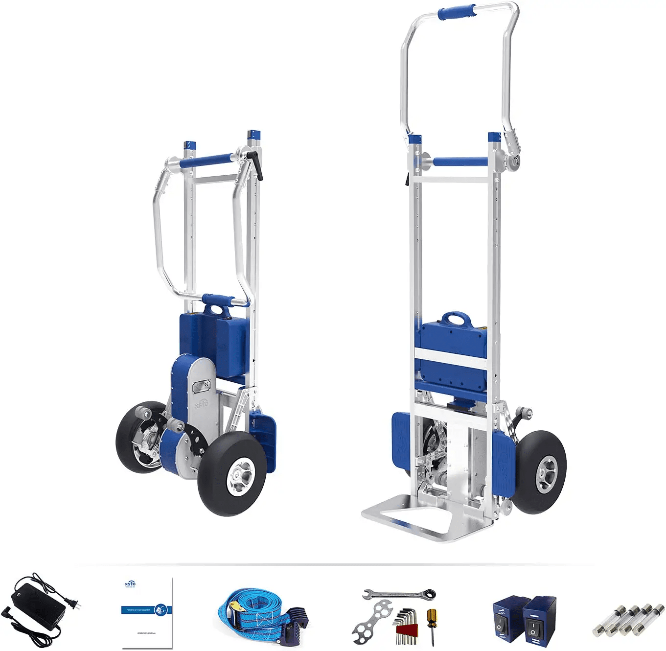 XSTO ZW7170G Electric Stair Climbing Hand Trucks Dolly Cart with Auto Edge Brake, 375LBS