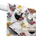 thumbnail image 4 of Farmhouse Rooster Swag Valances for Windows, Kitchen Curtains 36 Inch Length 2 Panels Set, Country Watercolor Flowers Black Plaid Short Curtains for Small Windows Rod Pocket Cafe Curtains 28"x36", 4 of 8