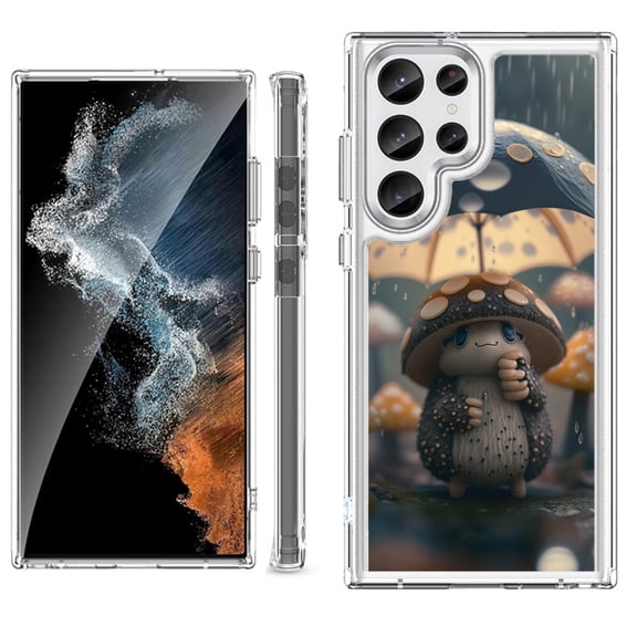 Shockproof Bumper Phone Case for Samsung Galaxy S23 Ultra 5G, by OneToughShield ® - Frog n Mushroom