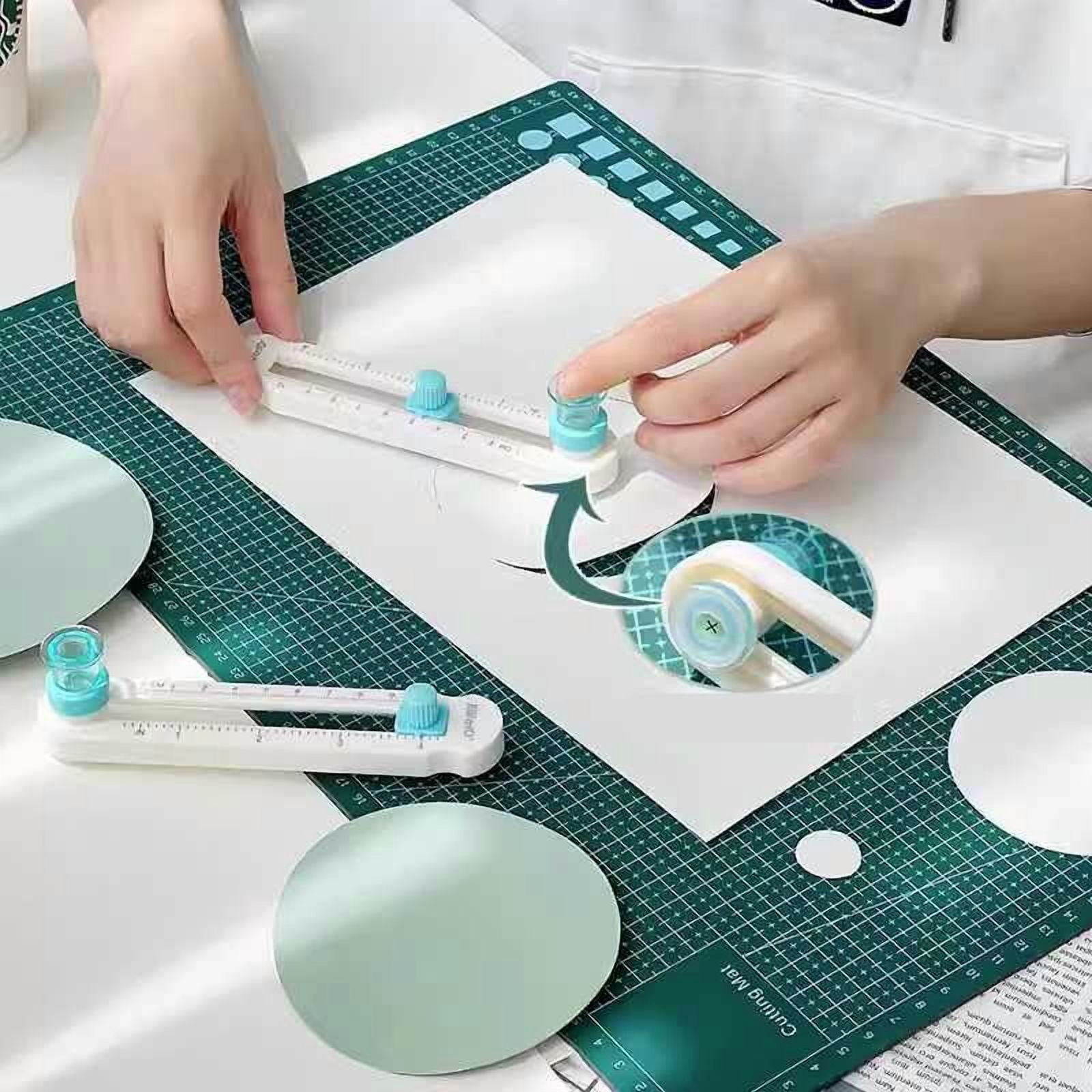 KW-TRIO Adjustable Circle Cutter Multifunctional Craft Cutting Tools Paper Fabric Scrapbooking Cards Cutters for Home Study Offices