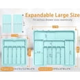 thumbnail image 2 of Silverware Organizer - Expandable Large Kitchen Drawer Organizer Utensil Organizer with 2 Knife Block Inserts, 22"x 19"Cutlery Tray with Drawer Dividers for Kitchen Flatware (Turquoise), 2 of 9