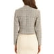 thumbnail image 3 of BLAZER DE TWEED CHIC PARA MUJERES CON CUELLO ALTO, CORTO Y ABIERTO, TAMAÑO L, COLOR ALBARICOQUE, 3 of 5