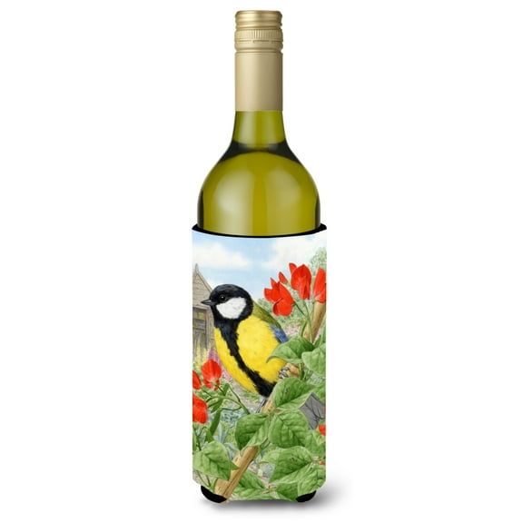 Carolines Treasures ASA2110LITERK Great Tit Wine Bottle Hugger Wine Bottle multicolor